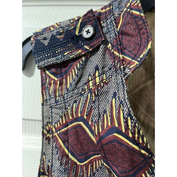Anthropologie Elevenses Safari Embroidered Vest Belt Aztec Size M Cotton A001605 - Picture 5 of 13